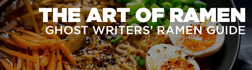 A captivating book cover showcasing a steaming bowl of expertly crafted ramen noodles, representing 'The Art of Ramen: Ghost Writers’ Ramen Guide,' a tantalizing journey into the world of exquisite noodle cuisine.